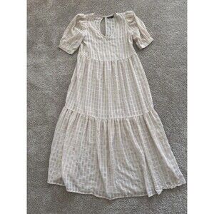 Nastygal Cottage Core Retro Plaid puff sleeve Boho Festival Preppymaxi dress Y2K